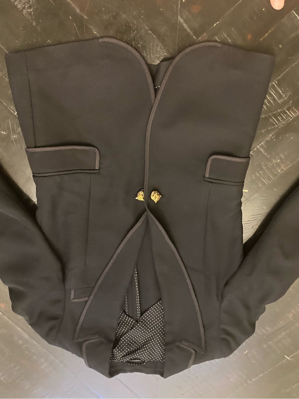 Gucci Black Blazer with Gold-Tone Button Accents